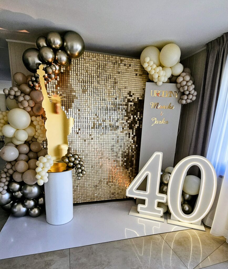 Elegancka dekoracja urodzinowa na 40 urodziny - AnJa Art of Decor - Łódź, Zgierz i okolice
